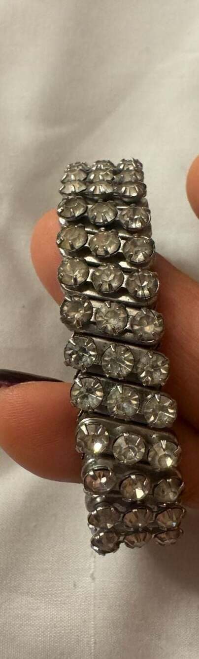 Vintage Mid-Century Rhinestone Expansion Stretch Bracelet